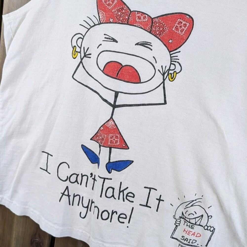 Freeze Head Said Can't Take It Anymore Vintage 90s Stick Figure Tank Top Medium